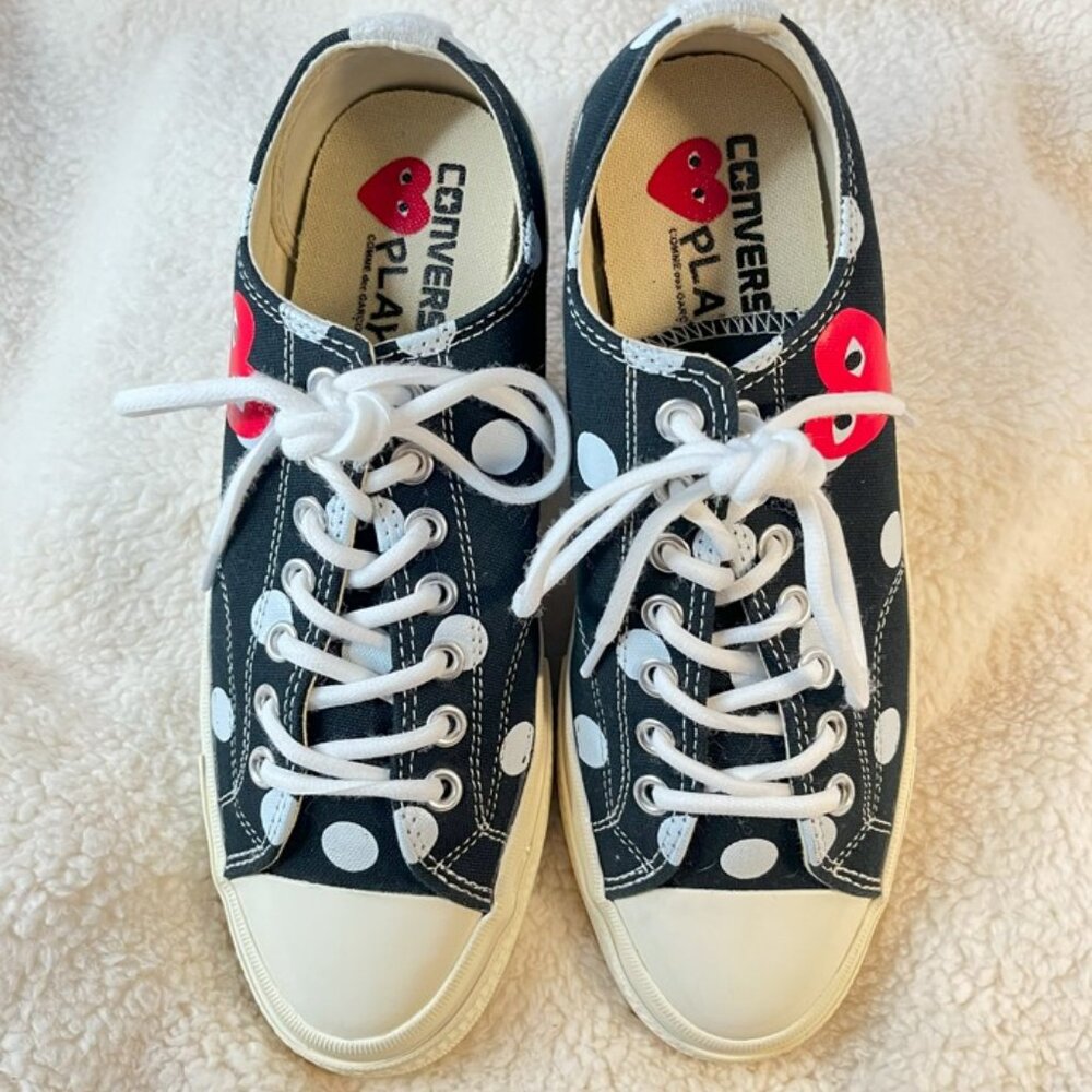 Converse x Comme des Garçons PLAY Chuck Taylor – Black Polka Dot High Tops Sz8